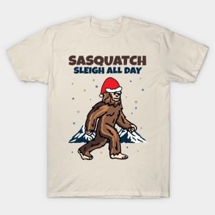 Santa Sasquatch Merry X'mas T-Shirt